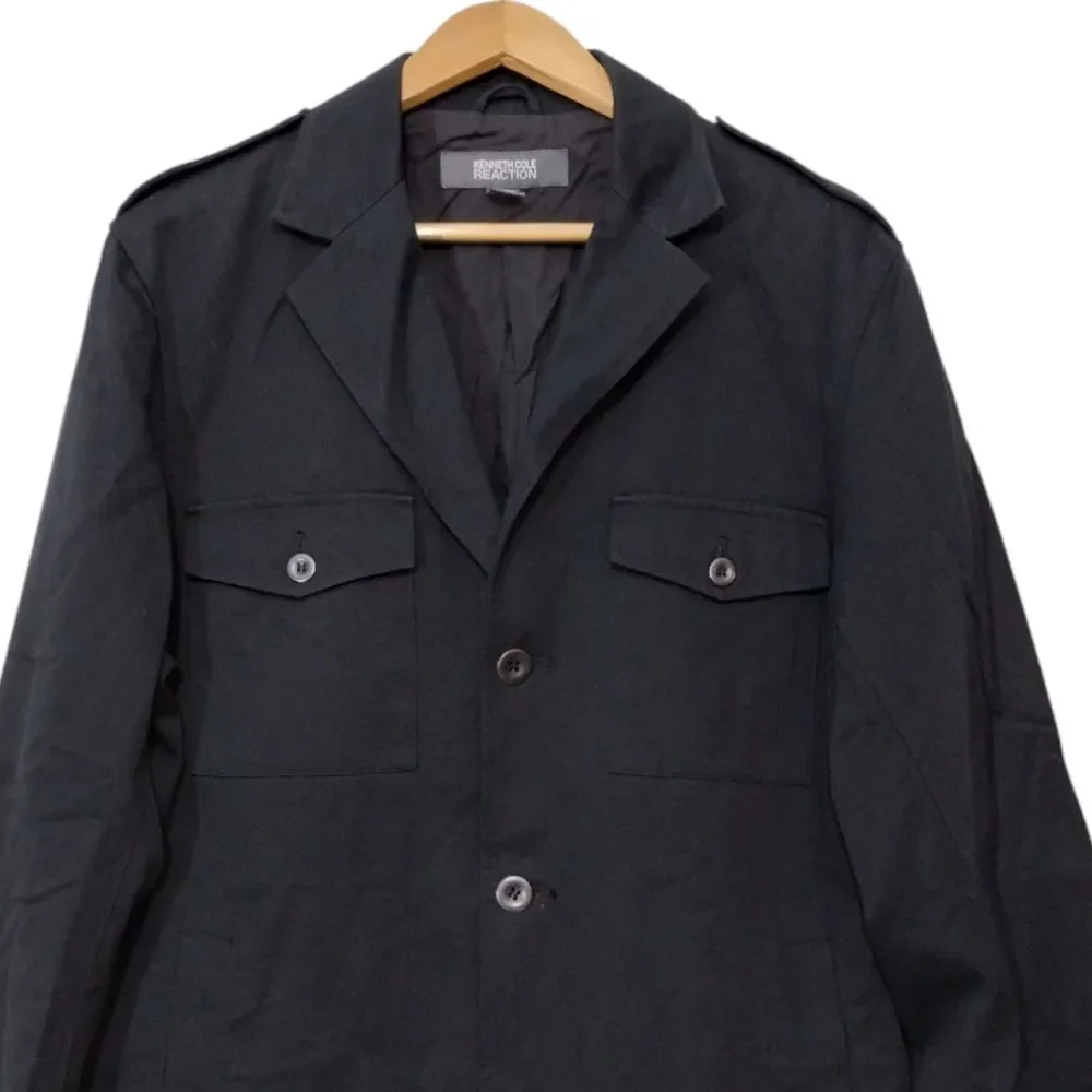 Kenneth Cole Reaction Men's XL Long Sleeves Button Down Black‎ Stylish Jacket